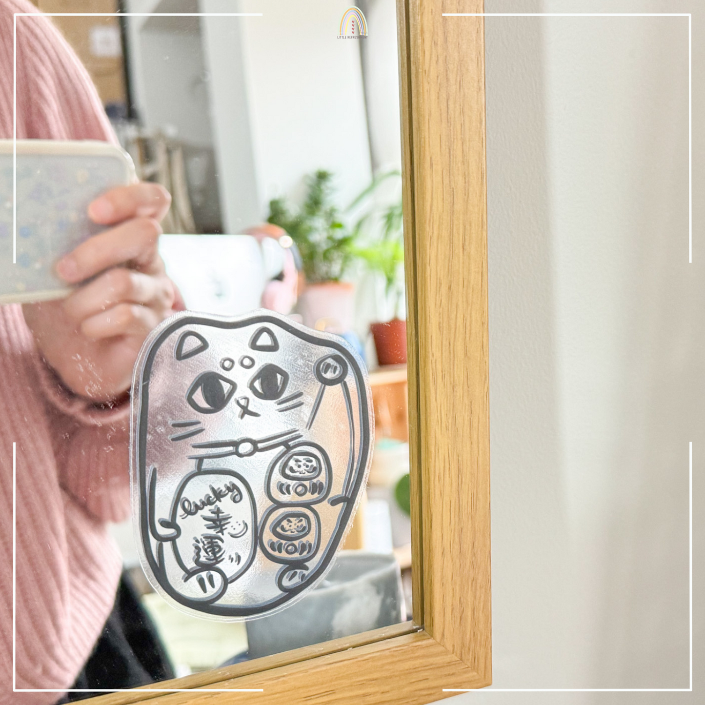 Transparent Blessing Lucky Cat | Original Design Blessing Sticker