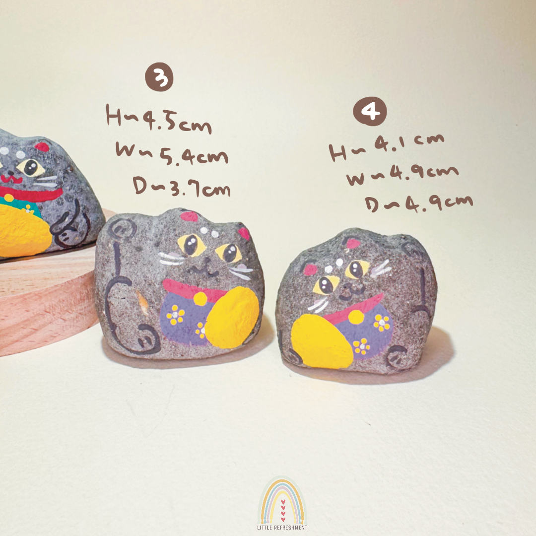 Hnad-Pinching Blessing Meow | Handmade Custom Concrete Lucky Cat Inspired by Japanese Maneki-Neko | hpc0011~0014