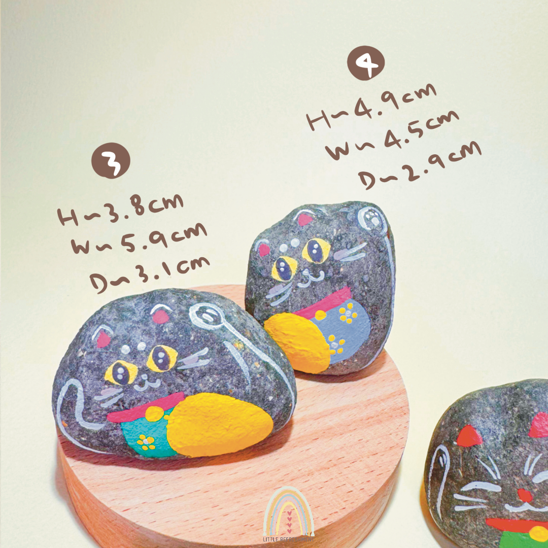 Hnad-Pinching Blessing Meow | Handmade Custom Concrete Lucky Cat Inspired by Japanese Maneki-Neko | hpc0019~0022