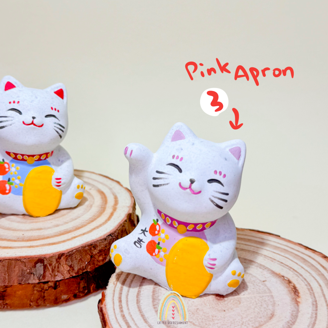 Smile Blessing Meow | Tangerine | Handmade Custom Concrete Lucky Cat Inspired by Japanese Maneki-Neko | sbc0044~0046