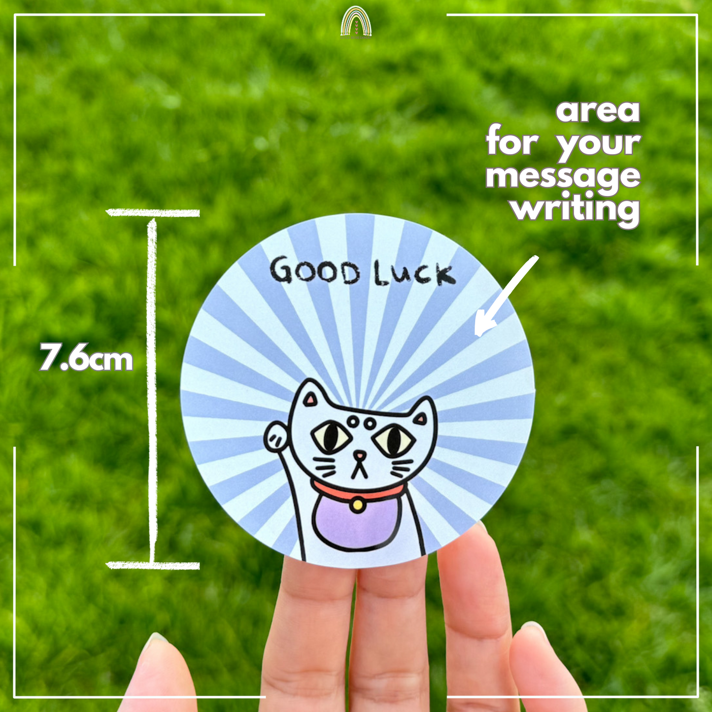 Good Luck Blessing Lucky Cat Messager (4 stickers) | Original Design Blessing Sticker
