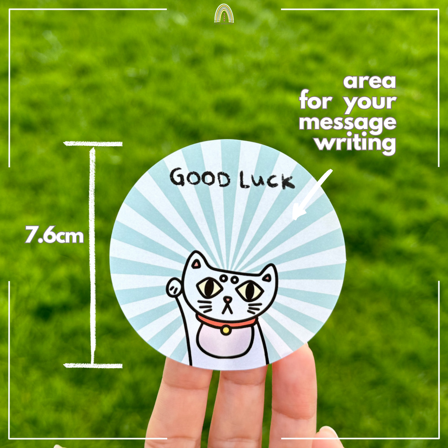 Good Luck Blessing Lucky Cat Messager (4 stickers) | Original Design Blessing Sticker