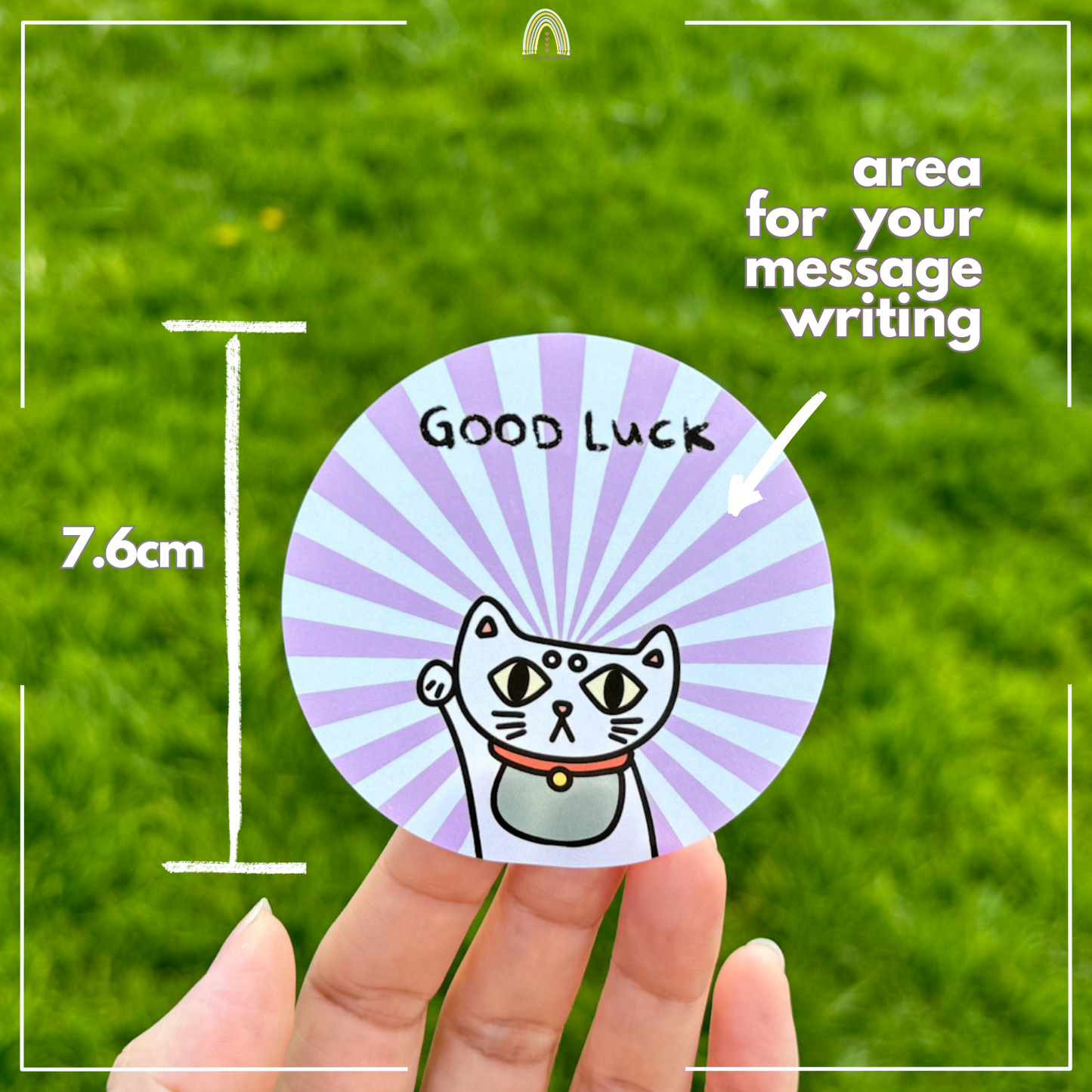 Good Luck Blessing Lucky Cat Messager (4 stickers) | Original Design Blessing Sticker