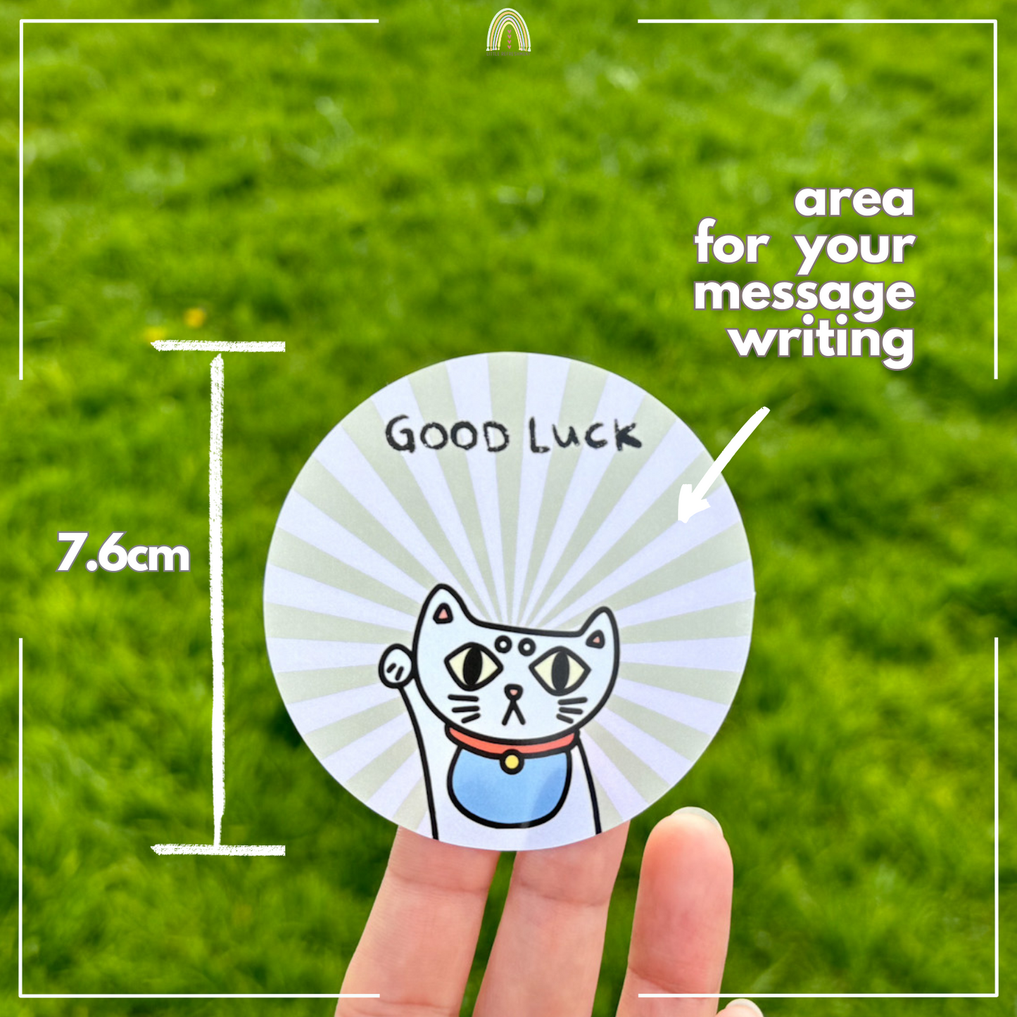 Good Luck Blessing Lucky Cat Messager (4 stickers) | Original Design Blessing Sticker