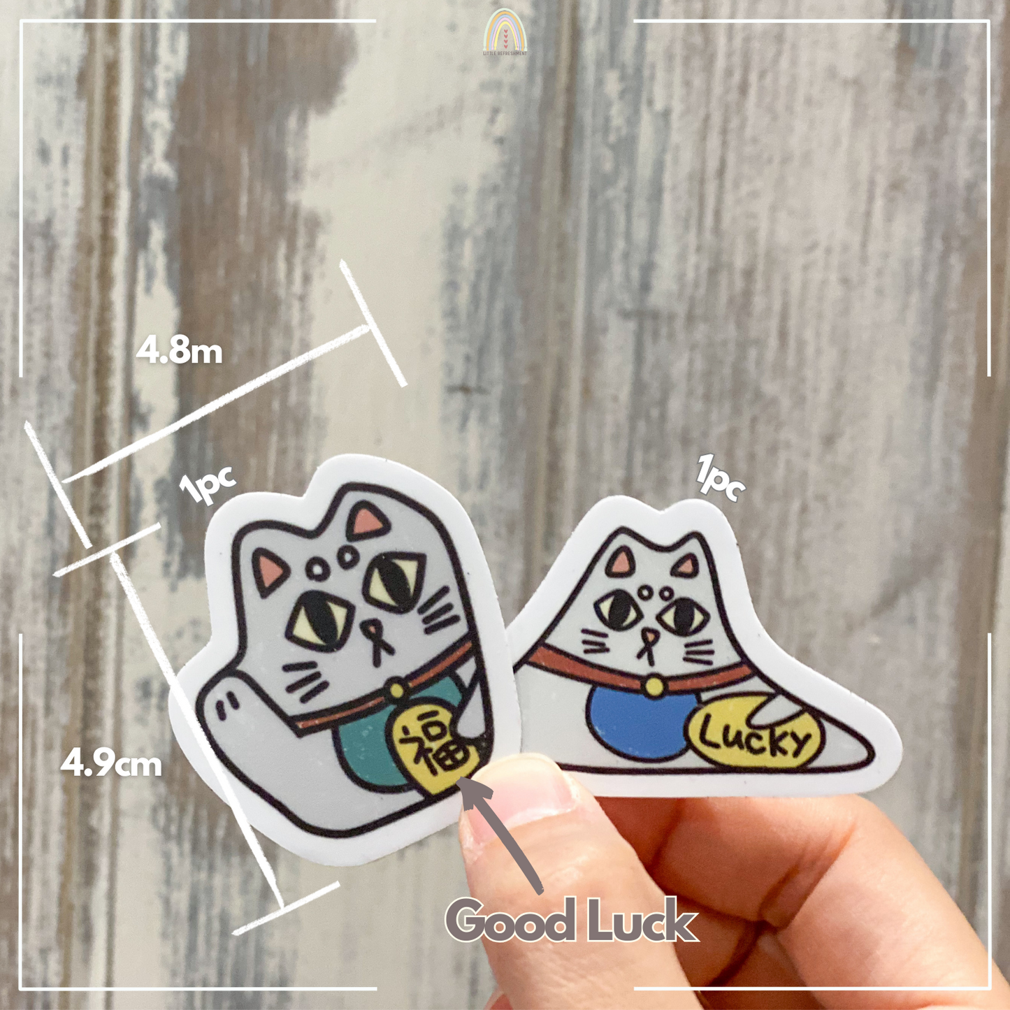 Freeform Blessing Lucky Cat (2 stickers) | Original Design Blessing Sticker