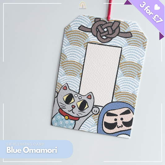 Blessing Omamori Card - Blue | Original Design Blessing Card