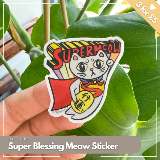 Super Blessing Lucky Cat | Original Design Blessing Sticker