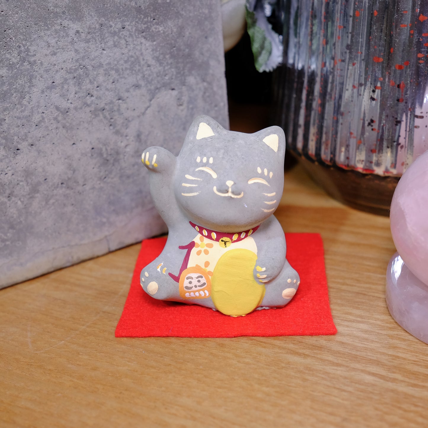 Smile Blessing Cat |「1」| Handmade Customise Concrete Maneki-neko