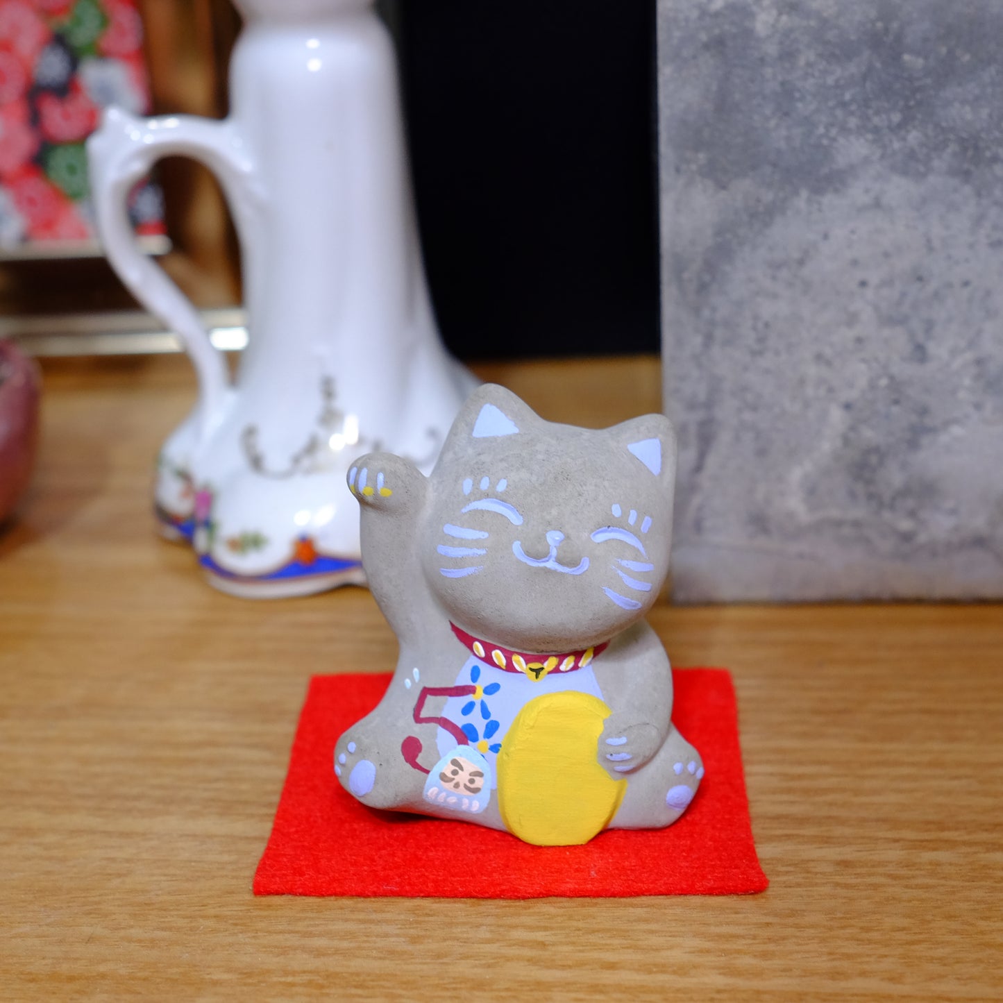 Smile Blessing Cat |「5」| Handmade Customise Concrete Maneki-neko