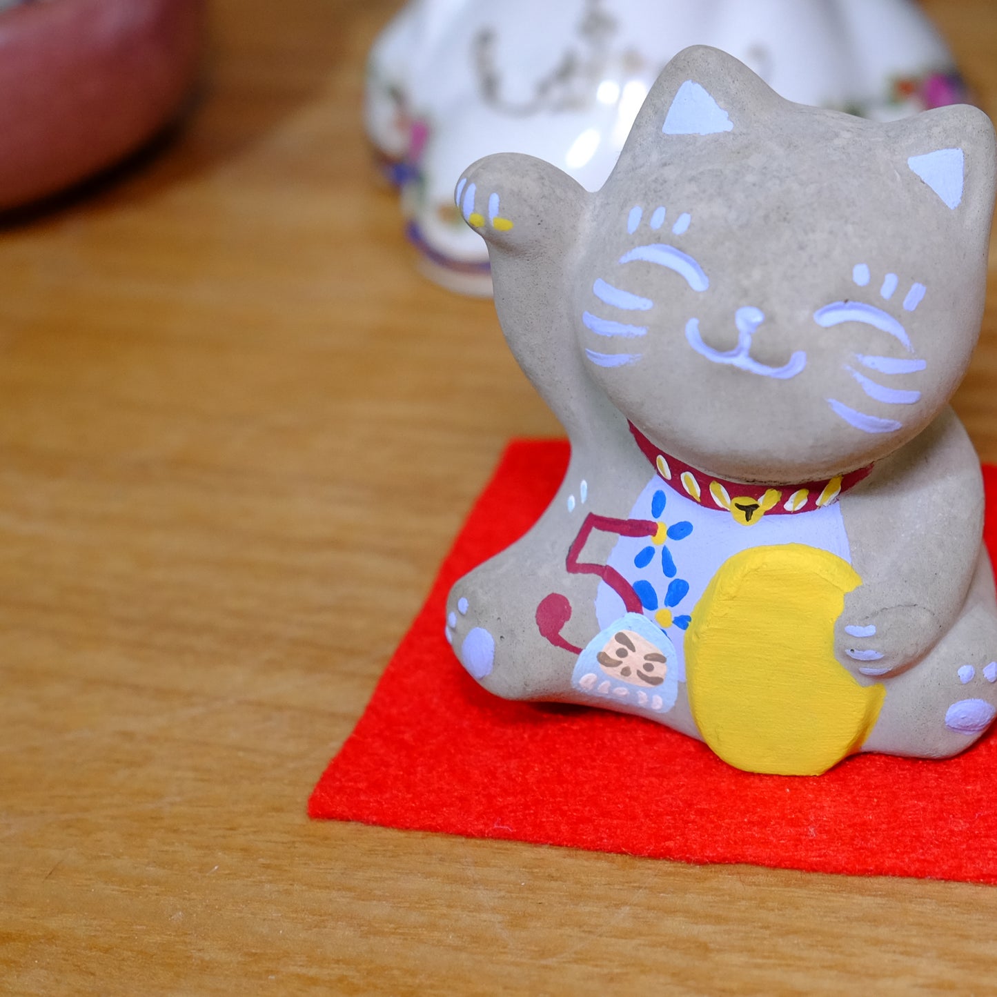 Smile Blessing Cat |「5」| Handmade Customise Concrete Maneki-neko