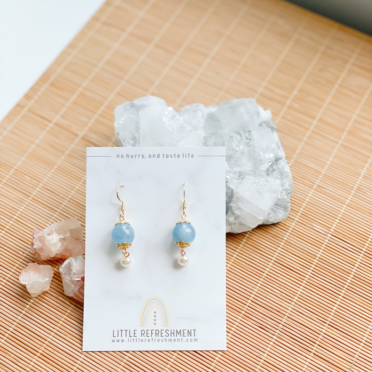 Simply Blessed (S) | Blue Morganite ~12mm | Natural Stone Earrings