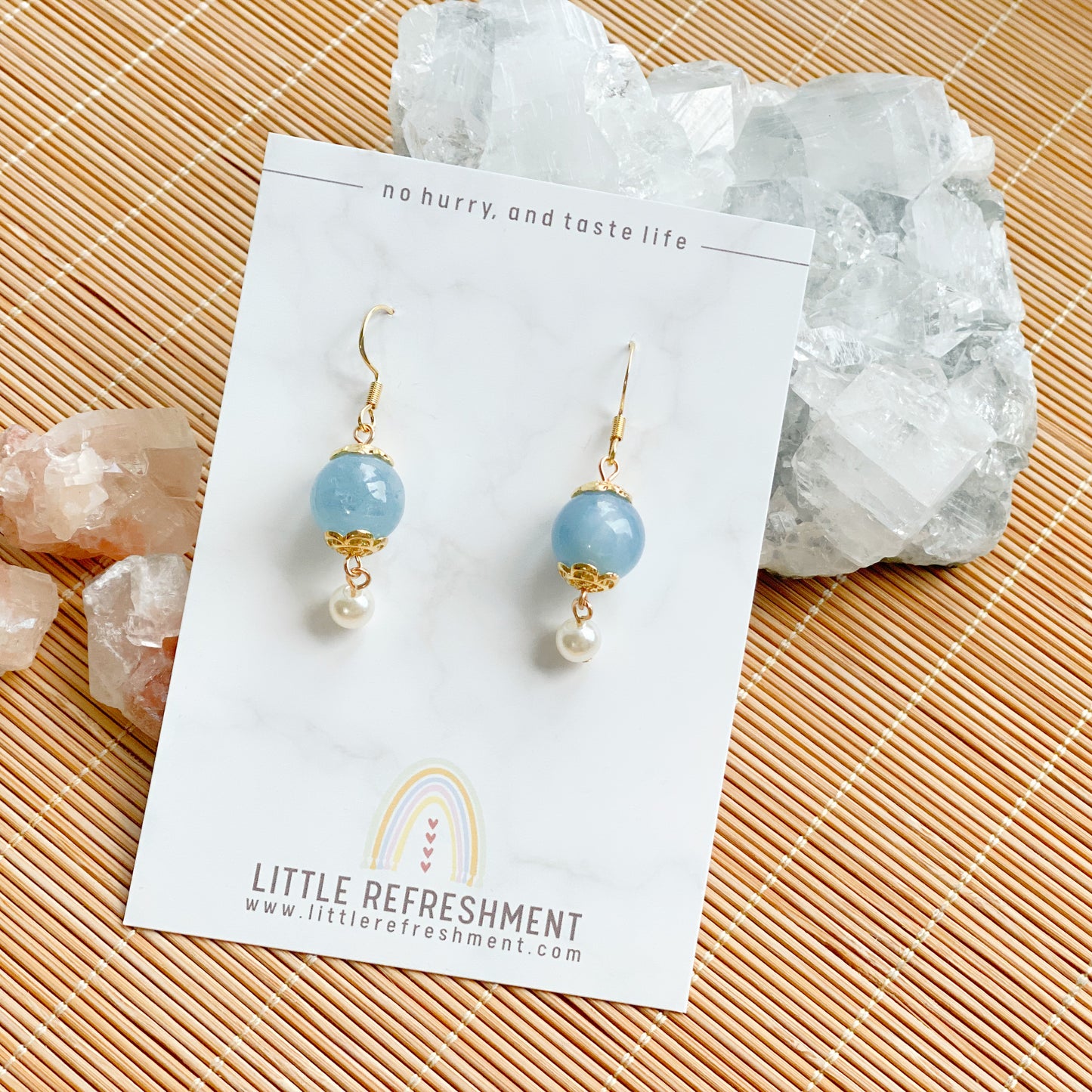 Simply Blessed (S) | Blue Morganite ~12mm | Natural Stone Earrings