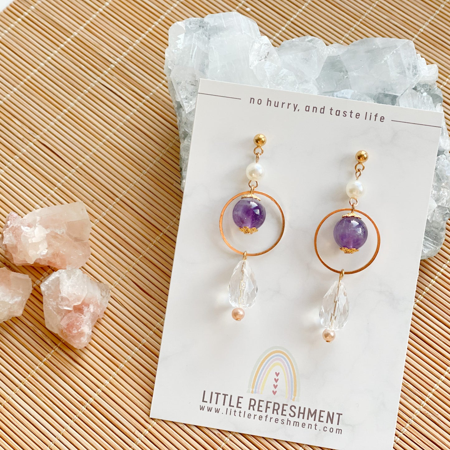 Drops of Blessings (S) | Amethyst ~10mm | Natural Stone Earrings