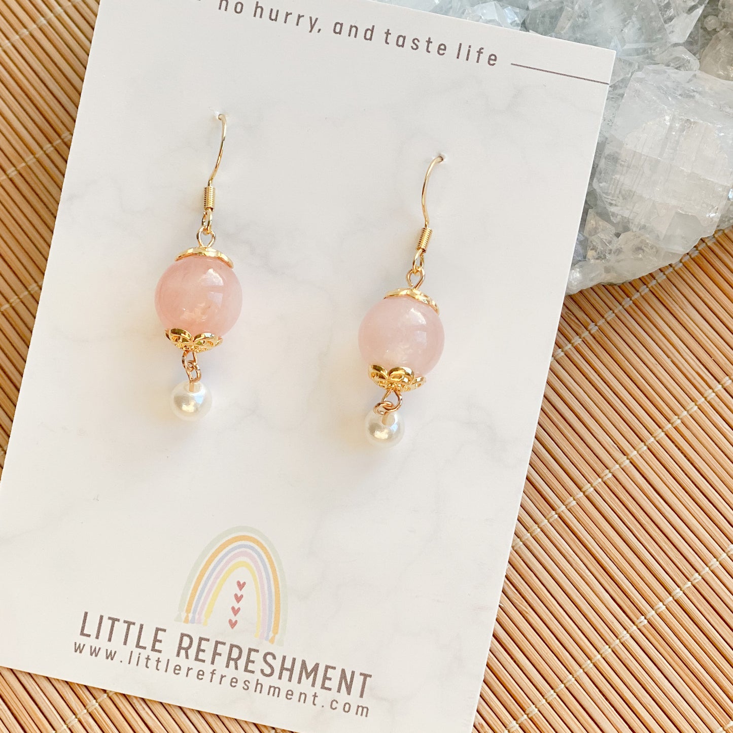 Simply Blessed (S) | Pink Morganite ~12mm | Natural Stone Earrings