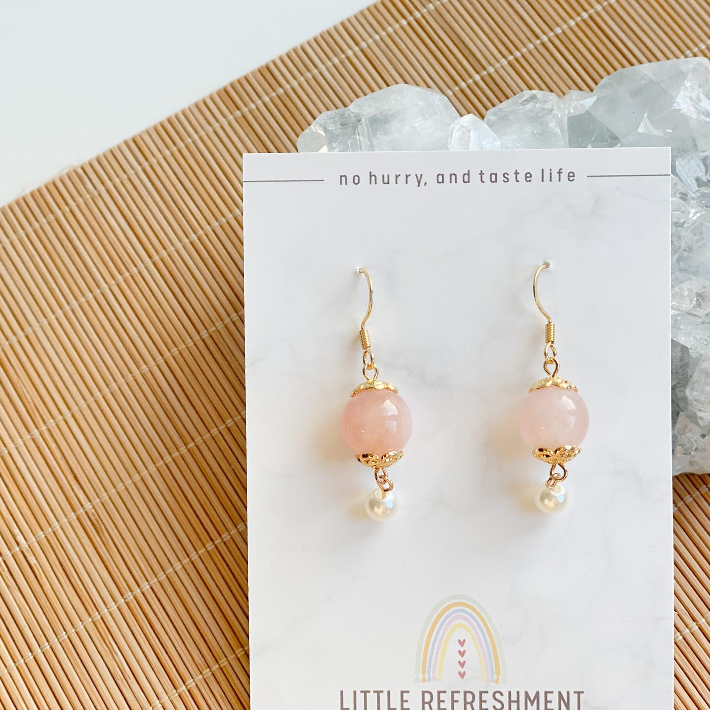 Simply Blessed (S) | Pink Morganite ~12mm | Natural Stone Earrings