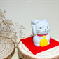 Baby Blessing Cat | Right Paw + Purple Bib 23 | Handmade Customise Concrete Maneki-neko