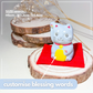 Baby Blessing Cat | Right Paw + Blue Bib 24 | Handmade Customise Concrete Maneki-neko