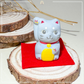 Baby Blessing Cat | Right Paw + Blue Bib 24 | Handmade Customise Concrete Maneki-neko