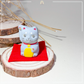 Baby Blessing Cat | Right Paw + Blue Bib 24 | Handmade Customise Concrete Maneki-neko