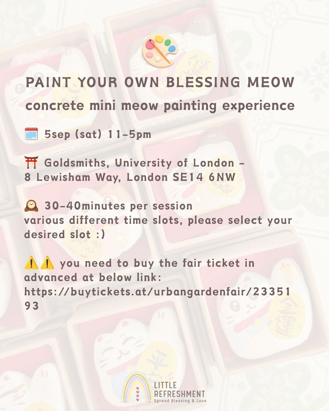 Mini Blessing Meow Painting Experience (5Sep @urbangarden fair)