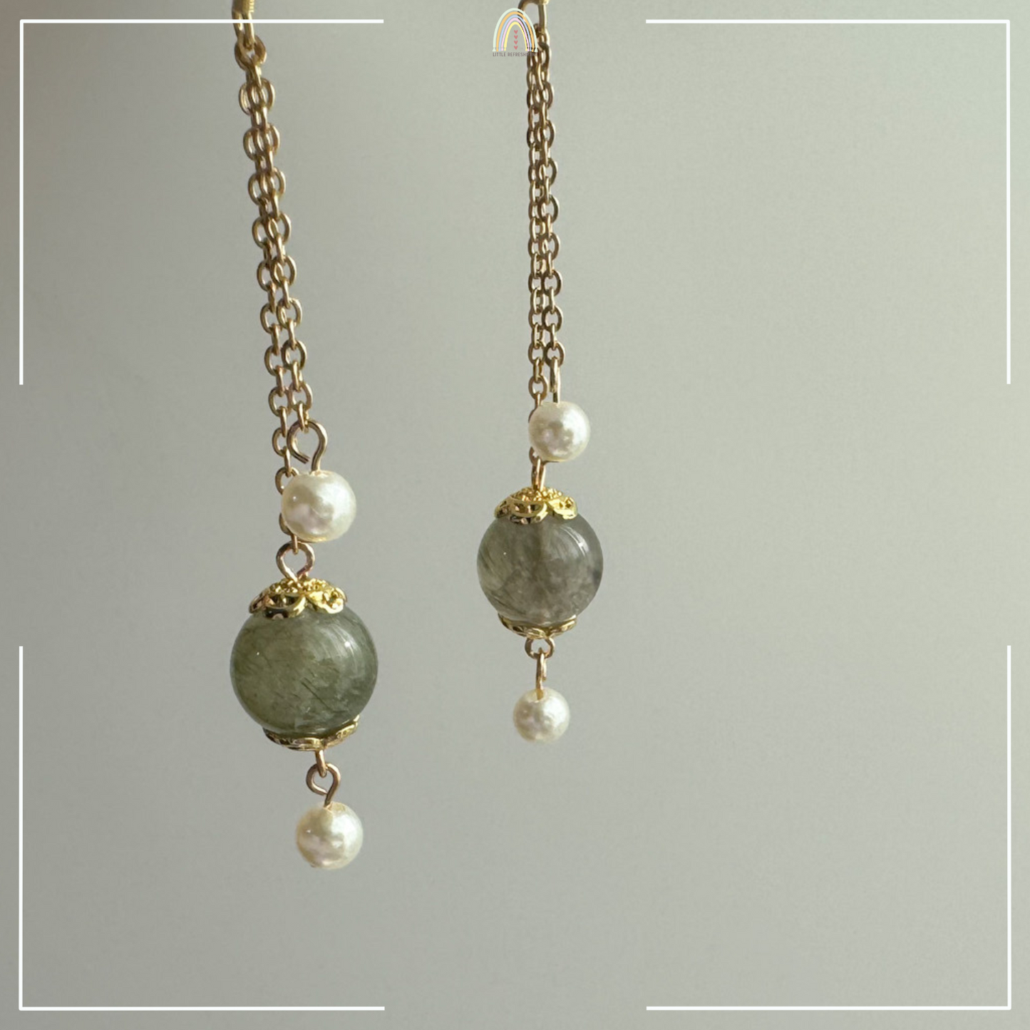 Simply Blessed (L) | Green Rutilated Quartz ~12mm | Natural Stone Earrings