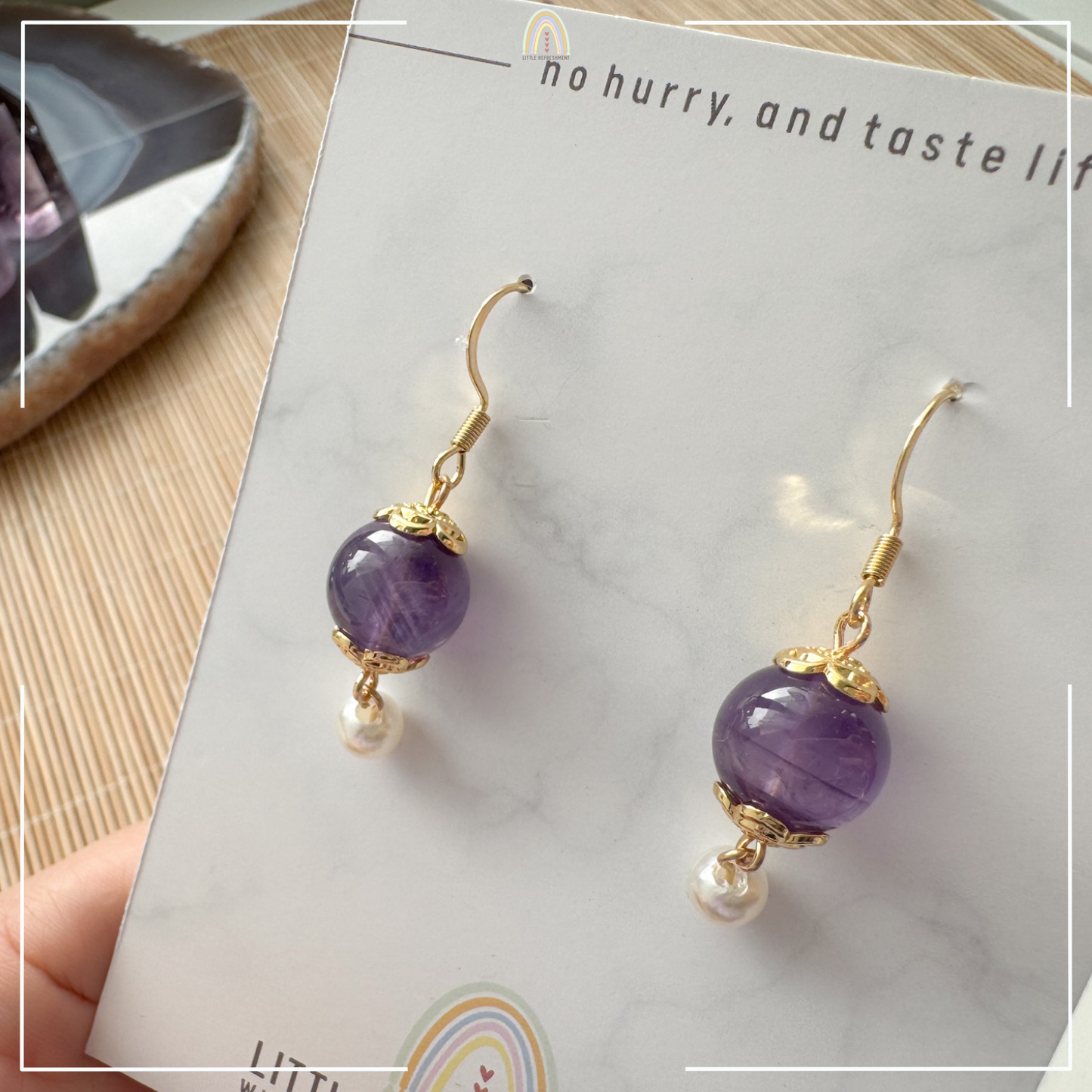 Simply Blessed (S) | Amethyst ~12mm | Natural Stone Earrings