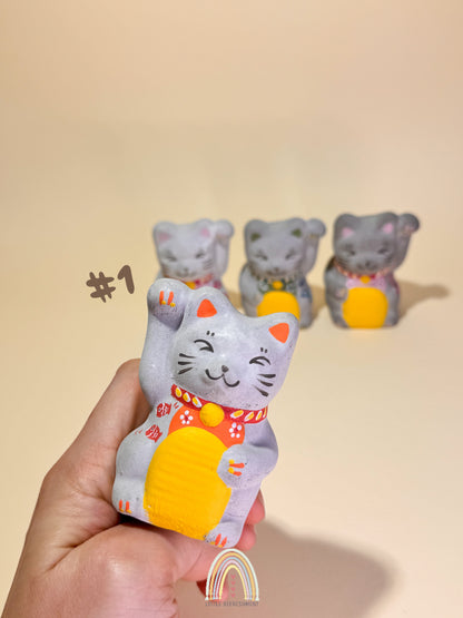 Happy Blessing Meow | Koi | Handmade Custom Concrete Lucky Cat Inspired by Japanese Maneki-Neko | hbc0020~0023