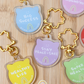 Blessing Meow x Daruma Keychain | Original Design Blessing Keychain (Gold Sakura)