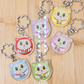 Blessing Meow x Daruma Keychain | Original Design Blessing Keychain (Silver Sakura)