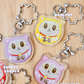 Blessing Meow x Daruma Keychain | Original Design Blessing Keychain (Silver Sakura)