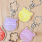 Blessing Meow x Daruma Keychain | Original Design Blessing Keychain (Silver Sakura)