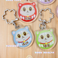 Blessing Meow x Daruma Keychain | Original Design Blessing Keychain (Silver Sakura)