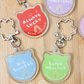 Blessing Meow x Daruma Keychain | Original Design Blessing Keychain (Silver Sakura)