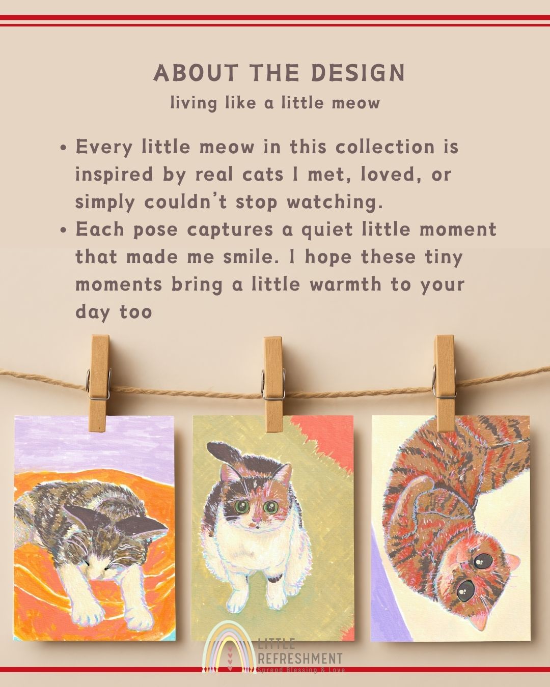 Cat portraits: i'm so cute  | A6 open card with envelope | 3 for £9
