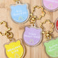 Blessing Meow x Daruma Keychain | Gold Sakura Clasp