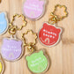 Blessing Meow x Daruma Keychain | Gold Sakura Clasp