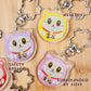 Blessing Meow x Daruma Keychain | Silver Sakura Clasp