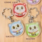 Blessing Meow x Daruma Keychain | Silver Sakura Clasp