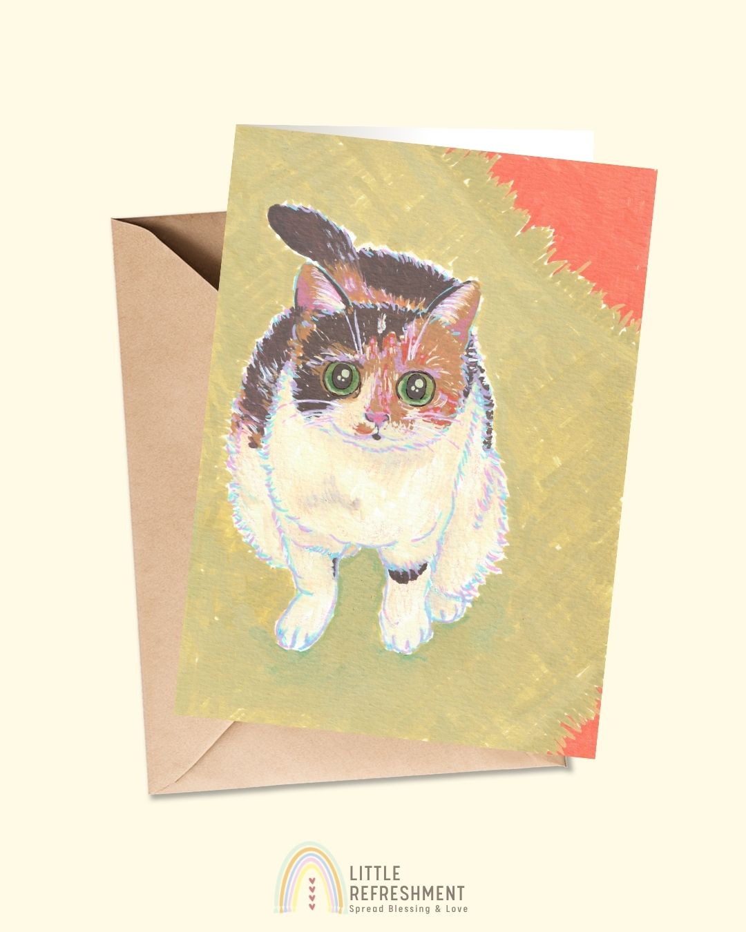 Cat portraits: looking at you  | A6 open card with envelope | 3 for £9