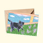Cat portraits: black cat on a beautiful day  | A6 open card with envelope | 3 for £9