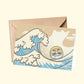 Wish-making Daruma in The Wave | A6 open card with envelope | 3 for £9