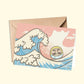 Wish-making Daruma in The Wave | A6 open card with envelope | 3 for £9