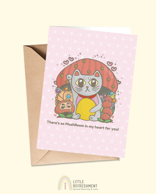 There’s so MushRoom in my heart for you | A6 open card with envelope | 3 for £9