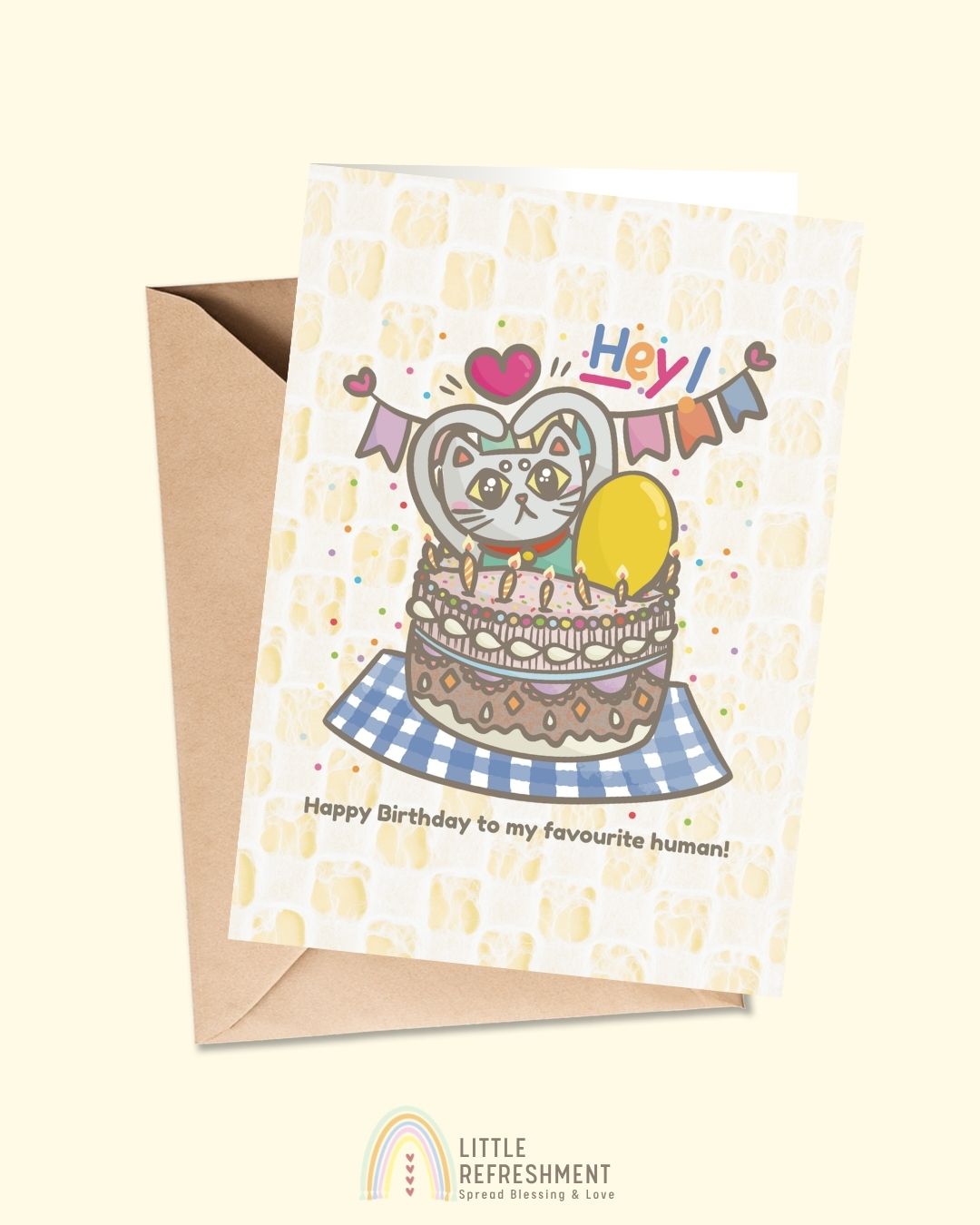 Happy Birthday to my favourite human | A6 open card with envelope | 3 for £9