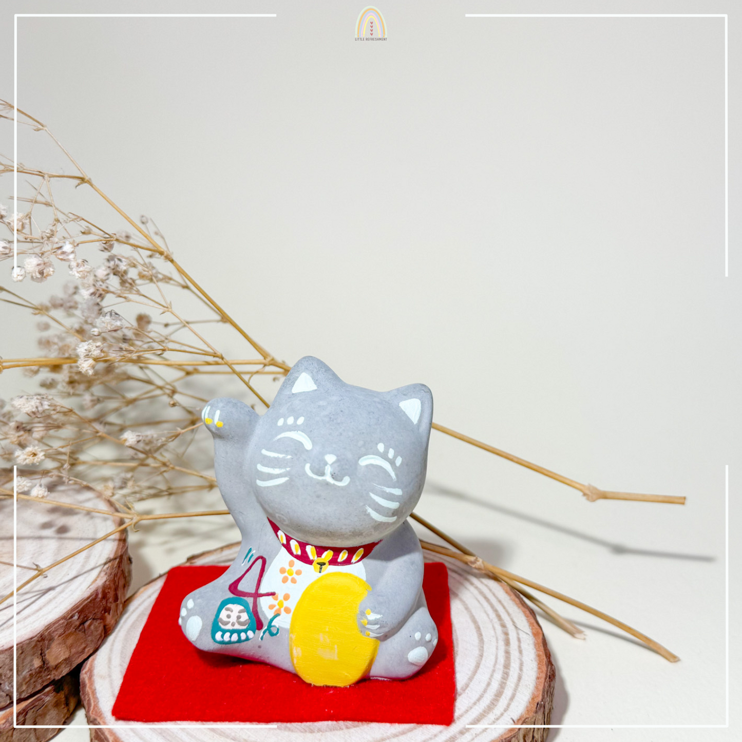 Smile Blessing Cat |「4」| Handmade Customise Concrete Maneki-neko