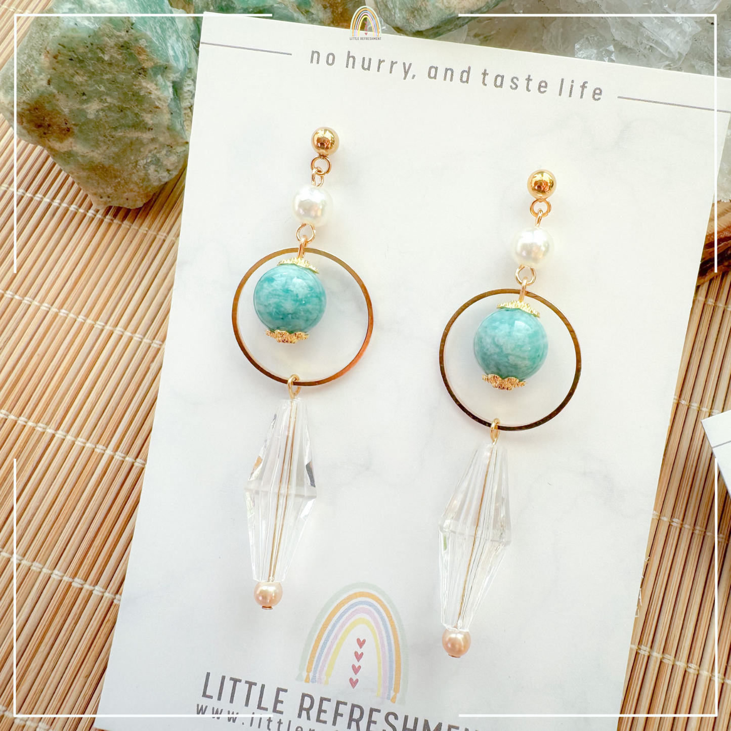 Drops of Blessings (L) | Amazonite ~10mm | Natural Stone Earrings