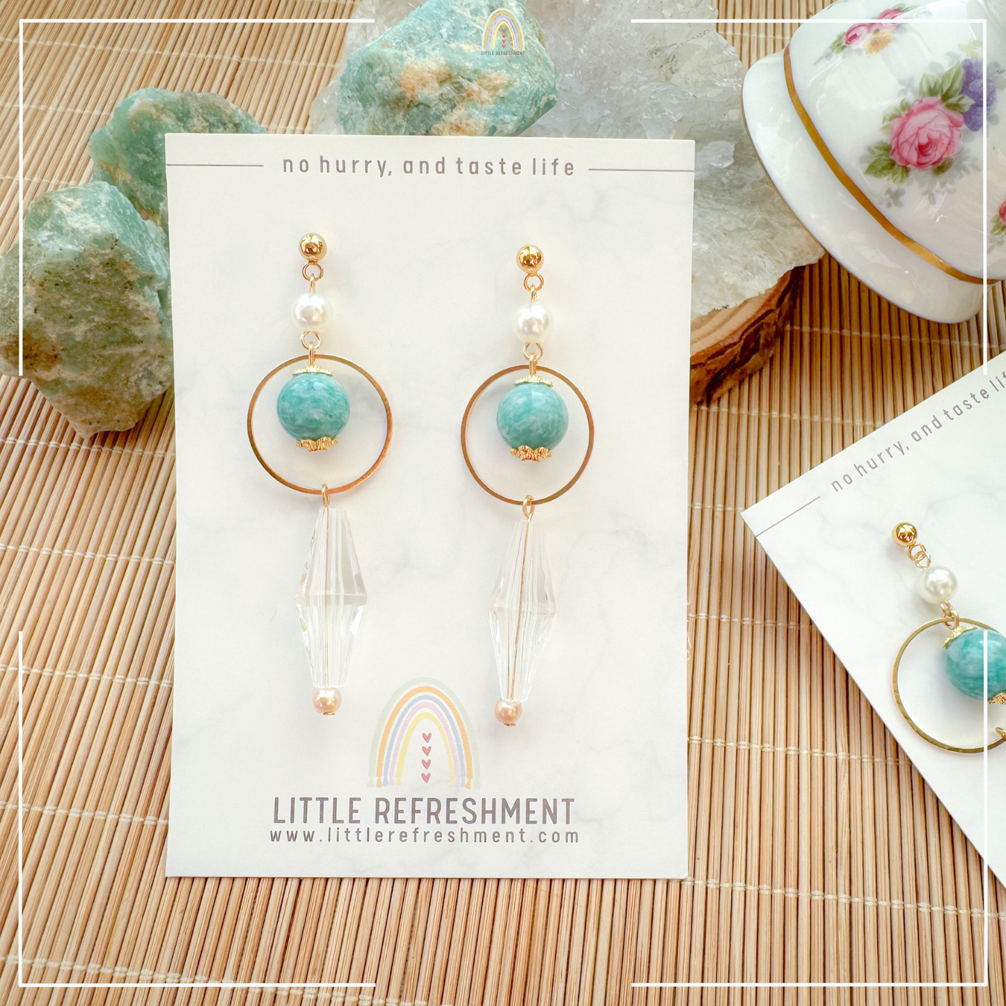 Drops of Blessings (L) | Amazonite ~10mm | Natural Stone Earrings