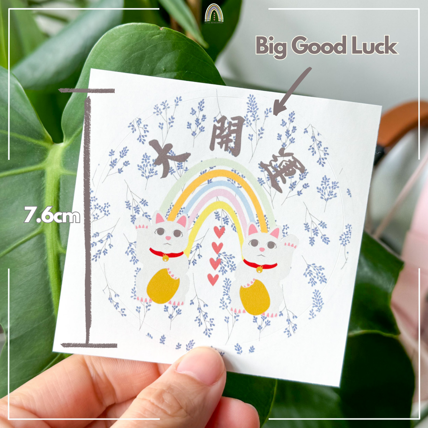 Twins Blessing Lucky Cats (4 stickers) | Original Design Blessing Sticker