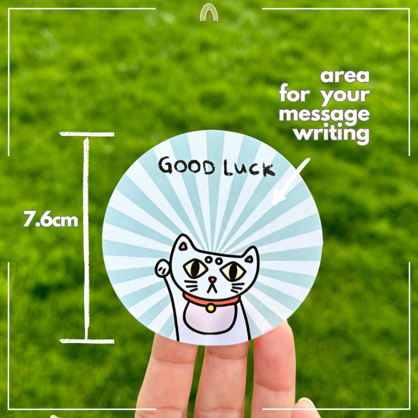 Good Luck Blessing Lucky Cat Messager  (4 stickers) | Original Design Blessing Sticker