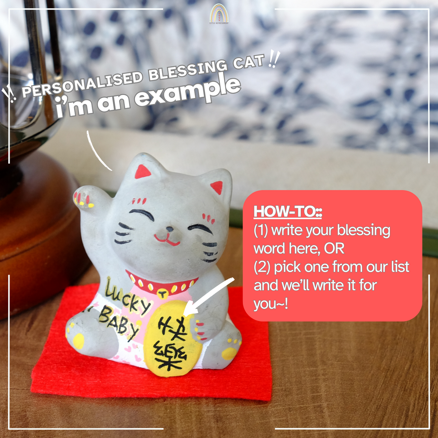 Smile Blessing Cat |「4」| Handmade Customise Concrete Maneki-neko